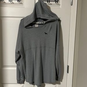 Light gray hooded long sleeve